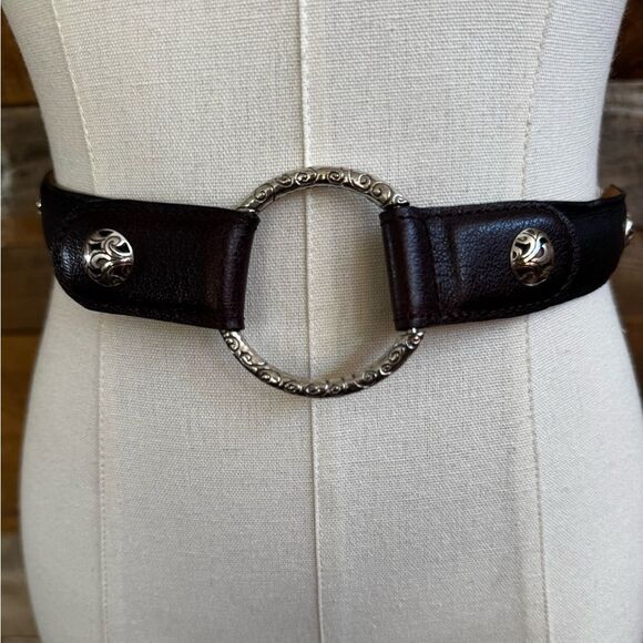 Brighton Black & Brown Leather Concho Circle Belt – B60209 main image 8